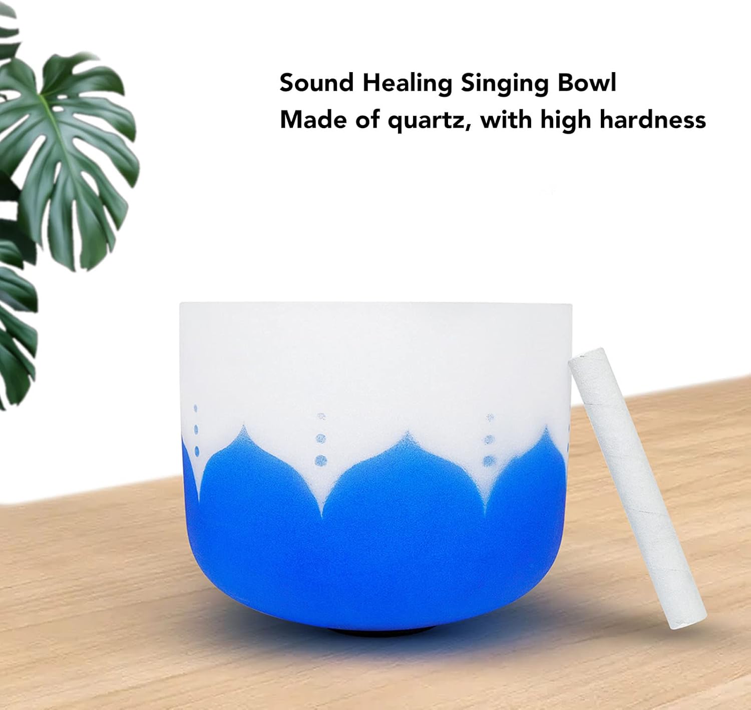 Quartz Crystal Bowl, Music Bowl Sound Healing Fine Processing Decompression Tool Frosted with Hammer for Daily Meditation (8in G Note)