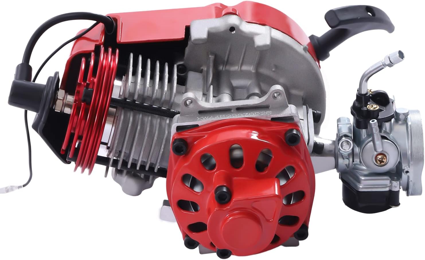 Kit de motor de 49 CC modificado de 6 dientes 25 H cadena de tracción motor de arranque de 2 tiempos de aire forzado motor de gasolina para mini