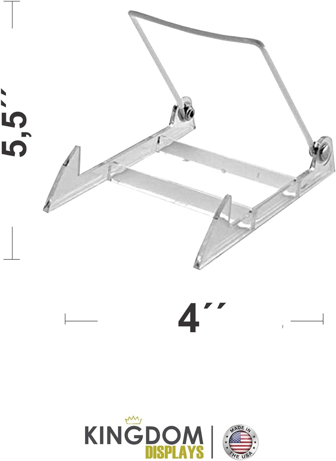 KS- Paquete de 12 soportes ajustables resistentes y versátiles de 4 x 5.5 pulgadas, caballetes acrílicos fabricados en Estados Unidos para exhibir