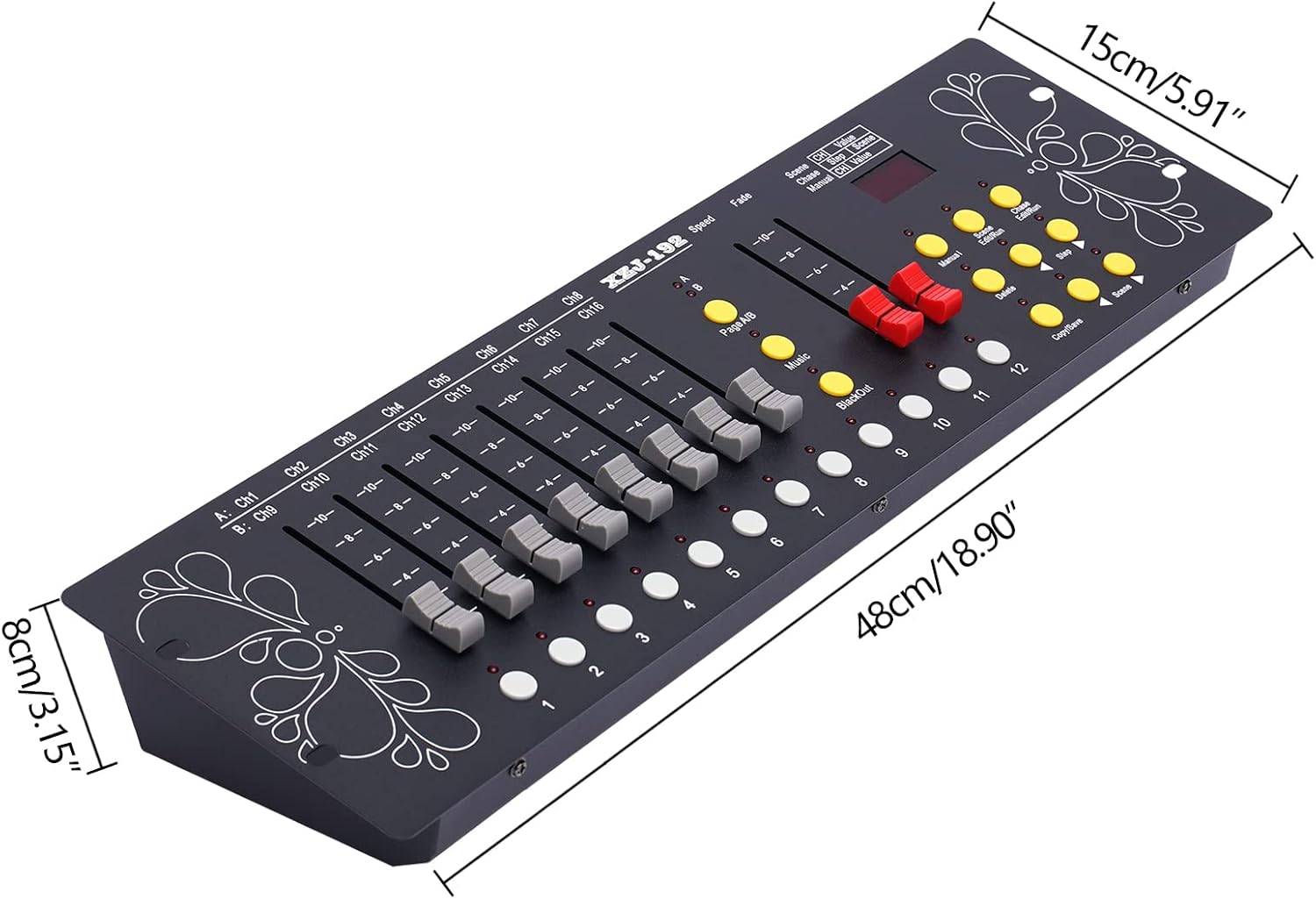 Controlador DMX, consola DMX de 192 canales, programa de controlador de iluminación de escenario, consola de luz fácil para iluminación de escenario