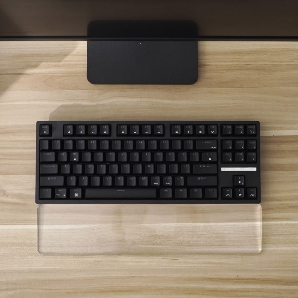 Reposamuñecas acrílico para teclado mecánico, reposamanos ergonómico para teclado de computadora, base antideslizante, almohadilla de muñeca para
