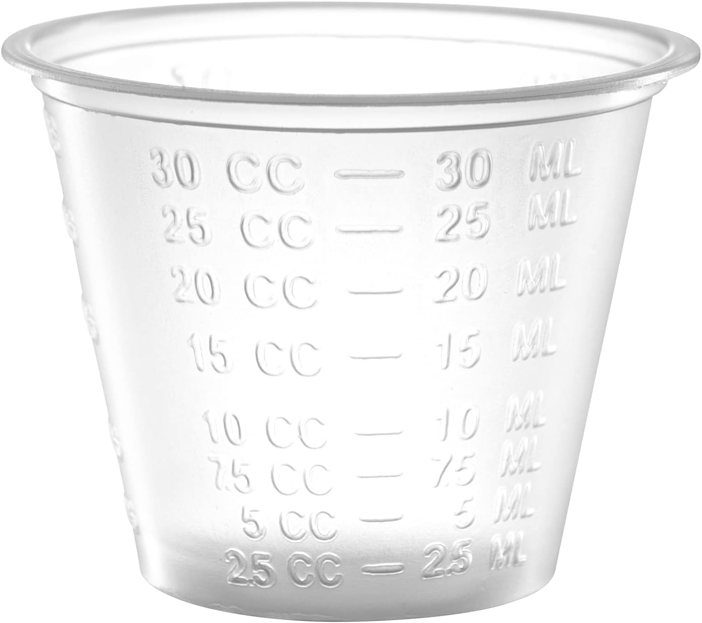 (100 unidades de 1 onza) vasos medicinales desechables con marcas de medidas en relieve, para medicamentos líquidos y secos, por Care Plus