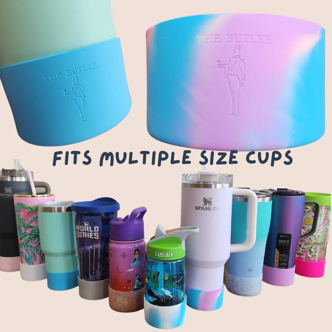 Parachoques para botella de agua, parachoques de botella de agua, silicona de grado alimenticio, se adapta a tazas de 12 oz – 40 onzas, funda