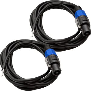 Seismic Audio SPRW15Pair – Cable de altavoz de cable crudo a Speakon de 15 pies, calibre 16, audio para el hogar Seismic Audio SPRW15Pair – Cable de altavoz de cable crudo a Speakon de 15 pies, calibre 16, audio para el hogar