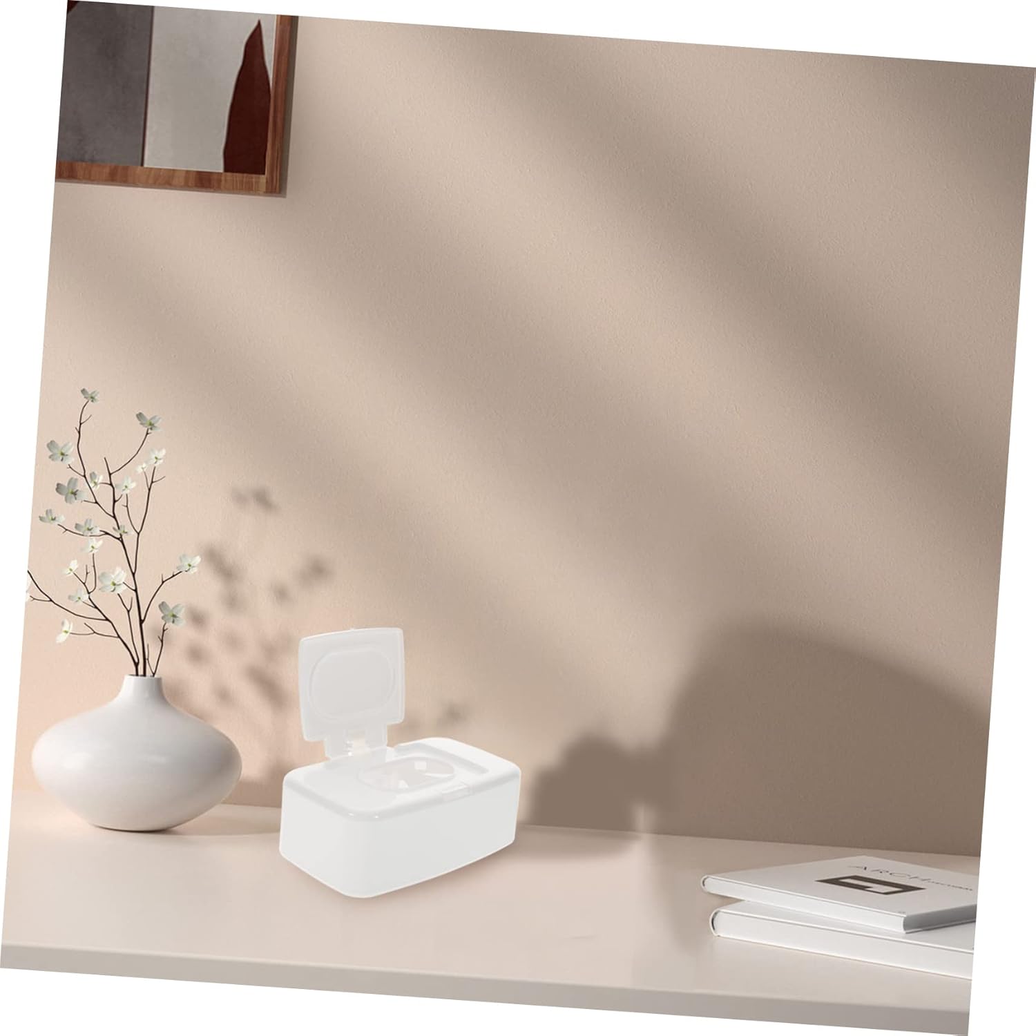ibasenice Caja de almacenamiento de 2 recipientes con tapas, soporte de papel higiénico, dispensador de pañuelos húmedos, estuche de almacenamiento