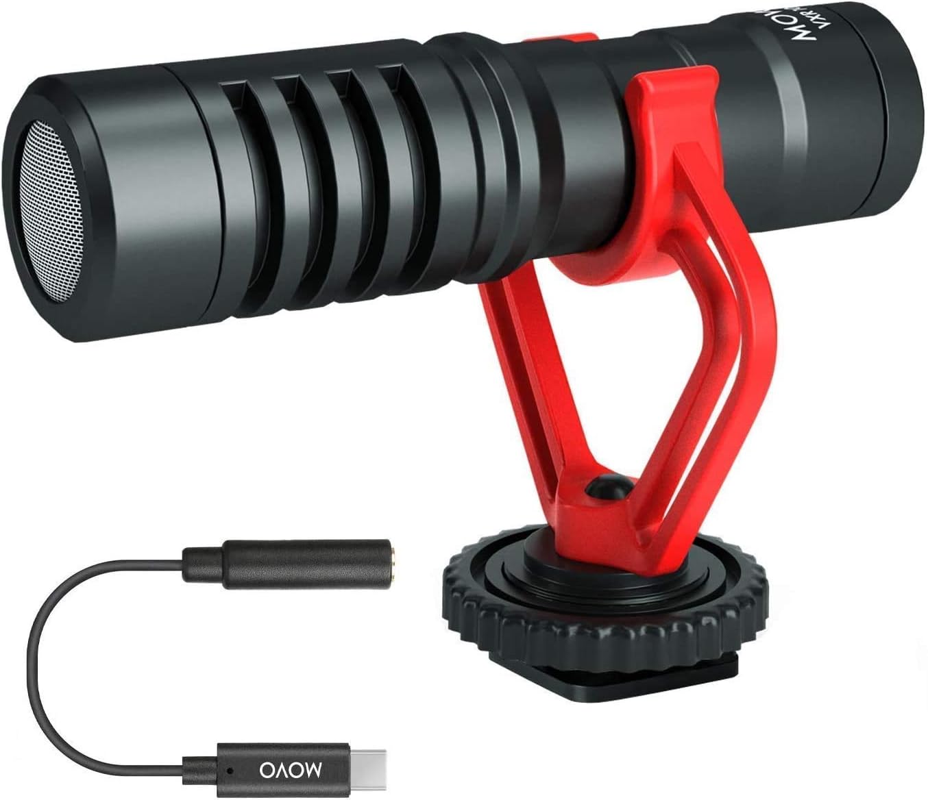 Movo VXR10 – Paquete de micrófono de video universal con adaptador Dongle – Compatible con DJI OSMO Pocket 1 y 2 – Micrófono DJI OSMO para vlogging,