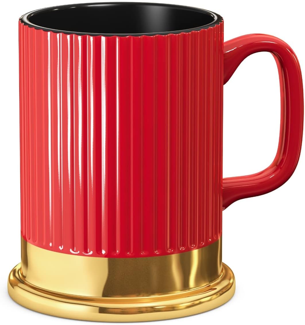Taza de café de cerámica hecha a mano con estilo táctico patriótico, capacidad de 16 onzas, propiedad y operación estadounidense, gran idea de
