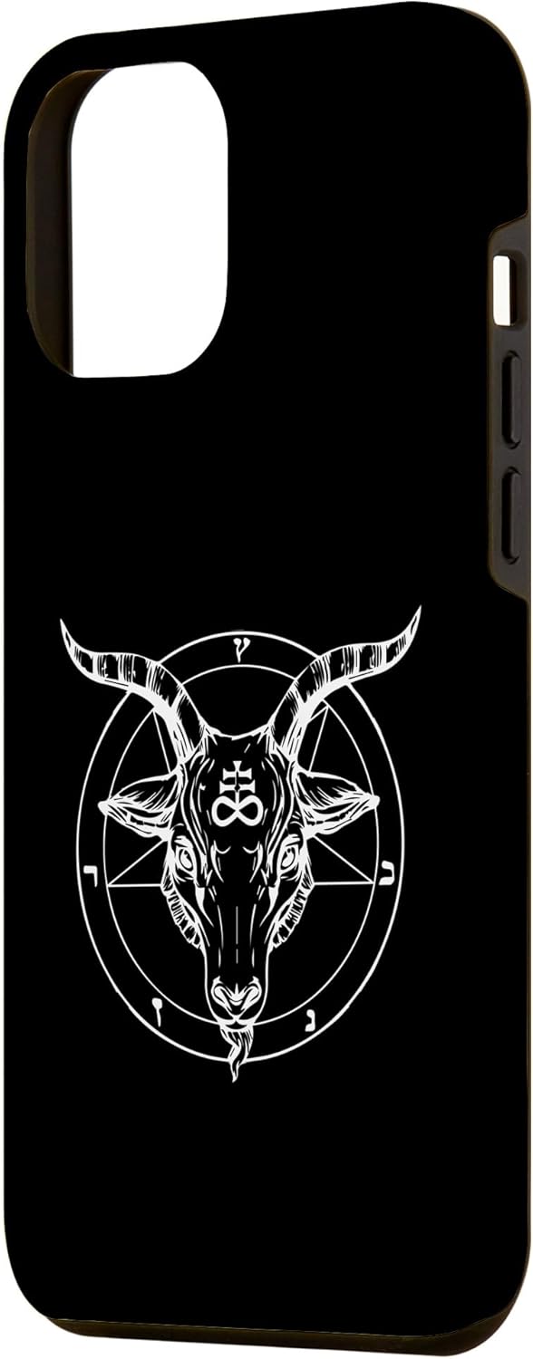 Funda oculta satánica para iPhone 14 Plus Baphomet Ritual Pentagram