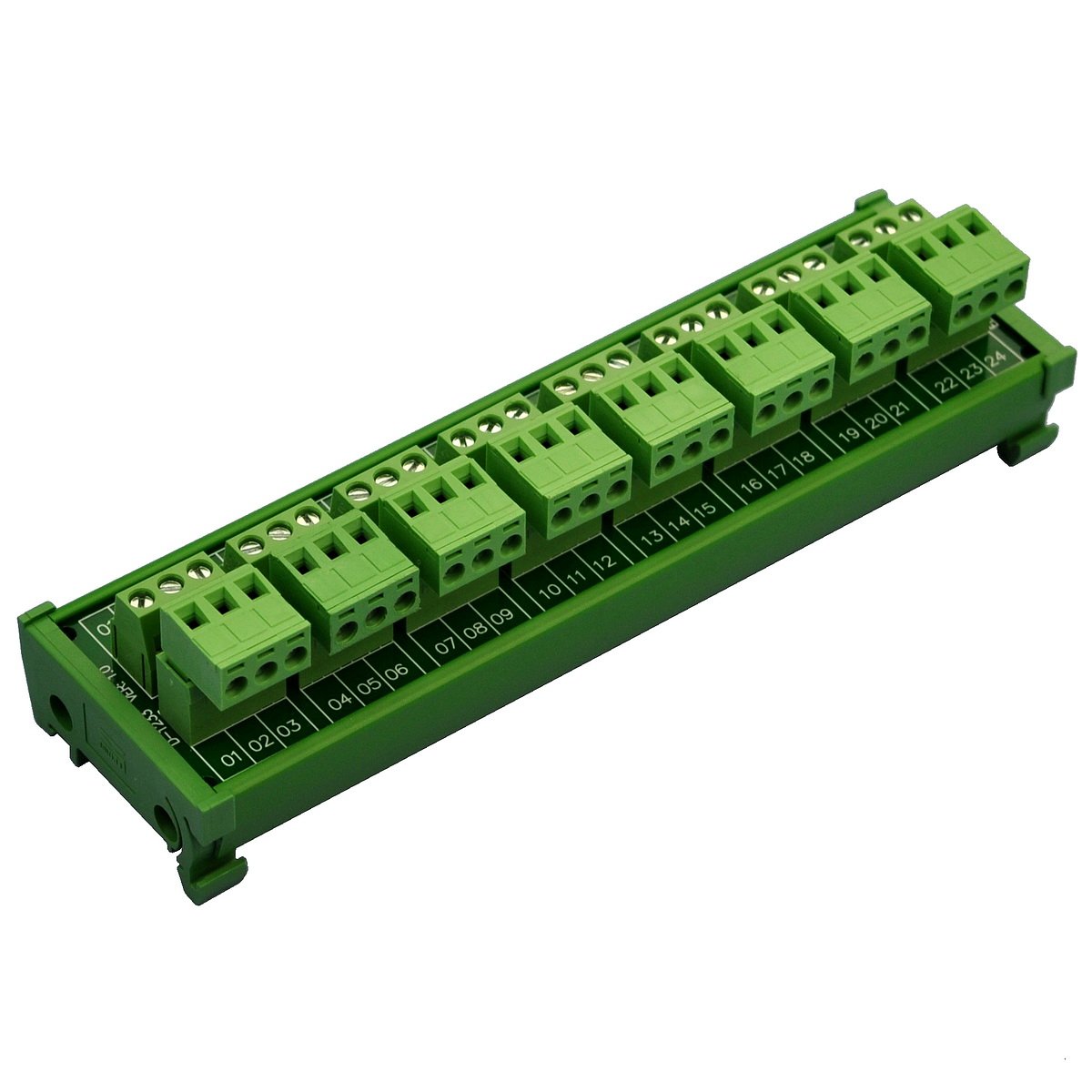 Electronics-Salon Módulo de distribución de bloque de terminales de tornillo de 8×3 posiciones 10A300V enchufable para montaje en carril DIN