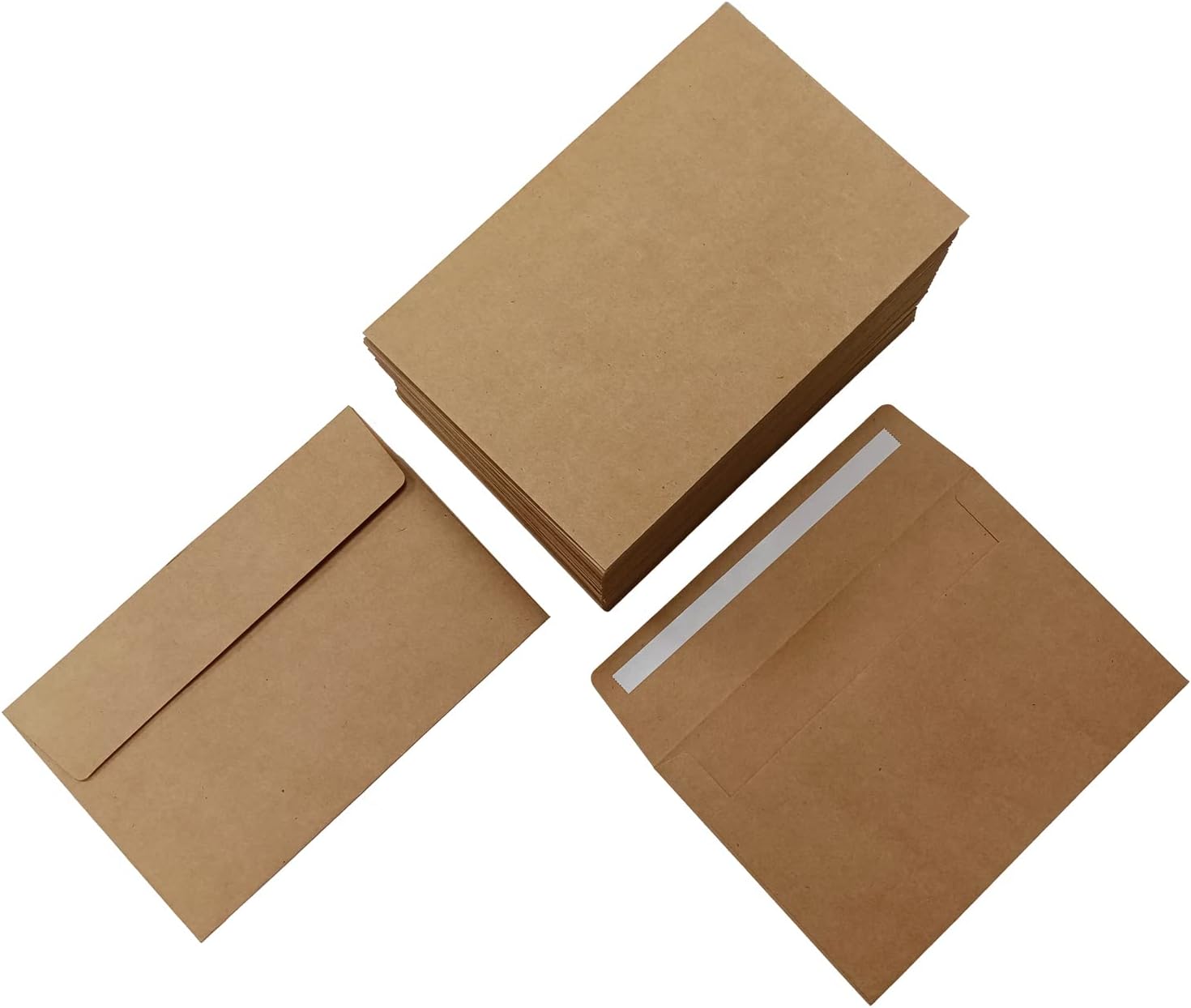 Sobres de invitación A7 de papel kraft marrón A7, paquete de 100 sobres de 5.25 x 7.25 pulgadas, autoadhesivos rápidos, para bodas, graduaciones,