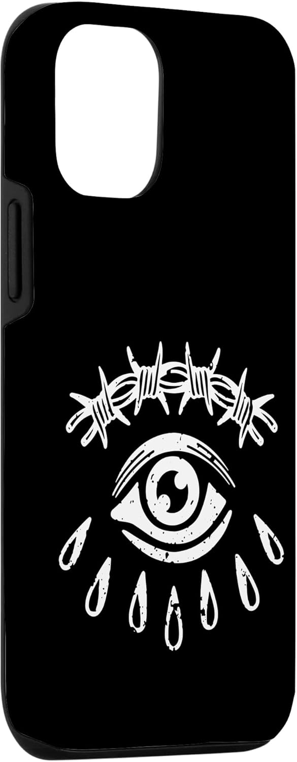 iPhone 13 alambre de púas ojo gótico grunge punk alternativa tatuaje flash caso
