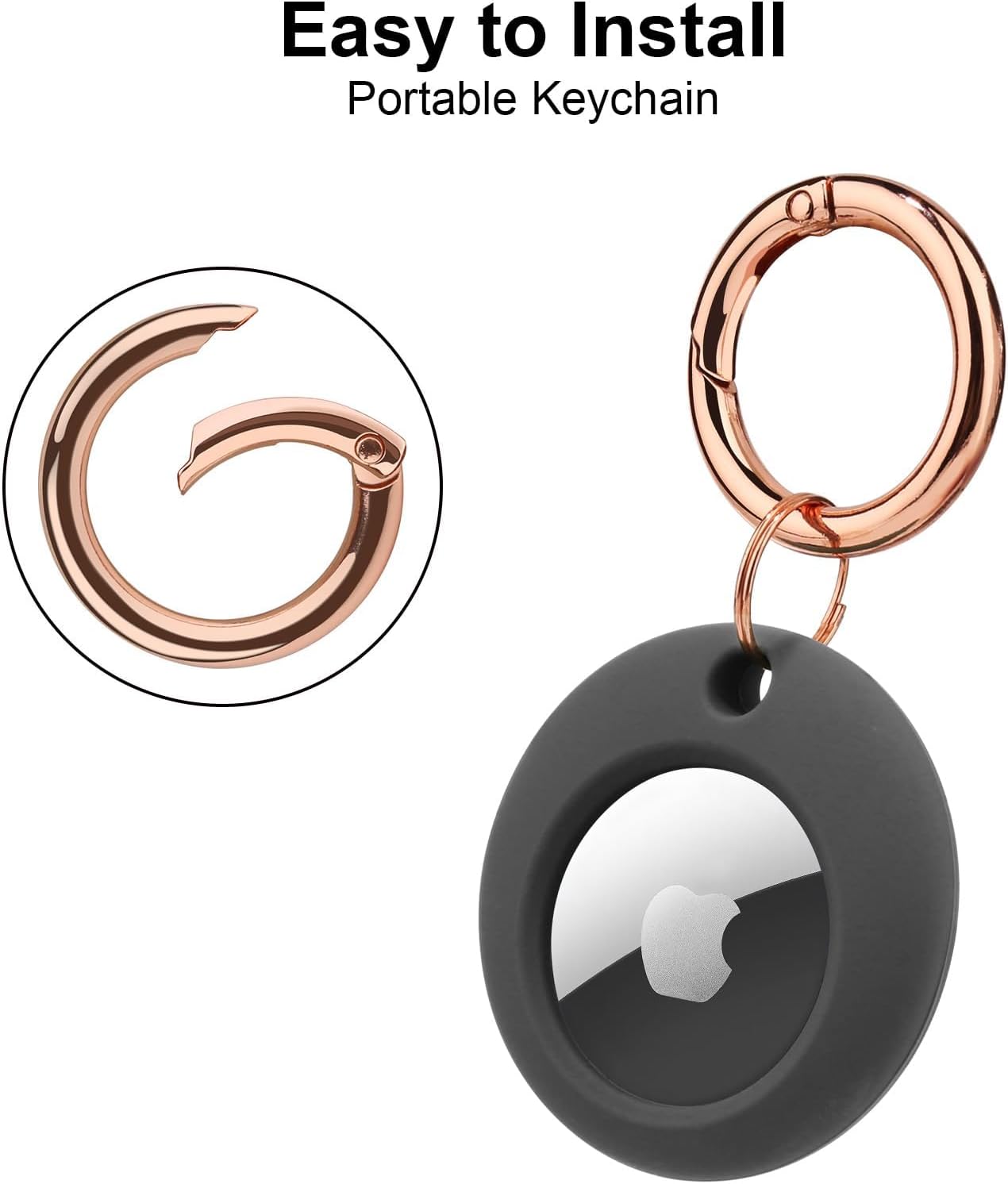 Paquete de 4 soportes para Airtag, funda impermeable para Airtag con llavero, funda duradera resistente a los arañazos, soporte para AirTag