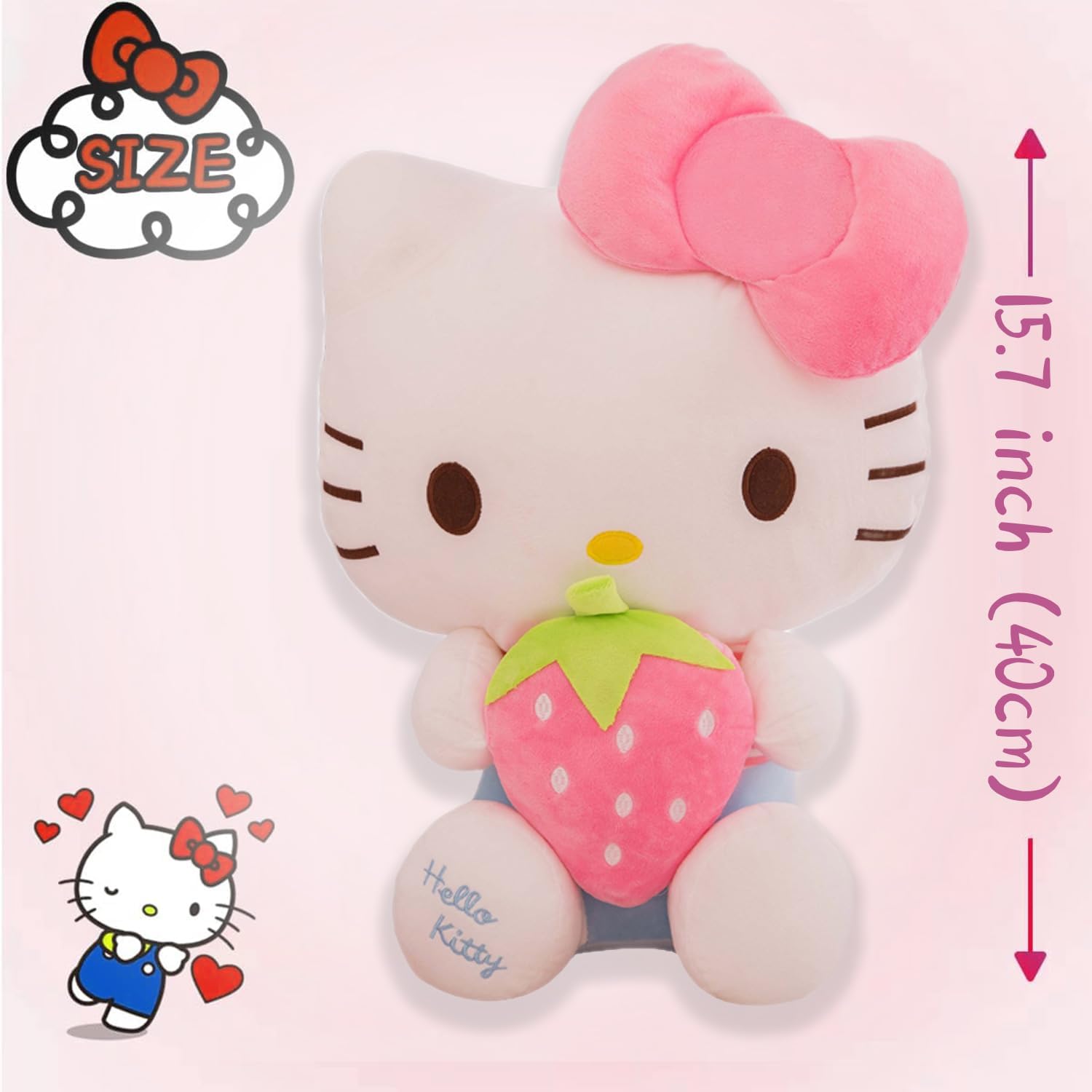 Juguetes de peluche de gatito, figura de almohada de dibujos animados de 15.7 pulgadas, gran regalo para Navidad, Pascua, fiesta de cumpleaños, Año