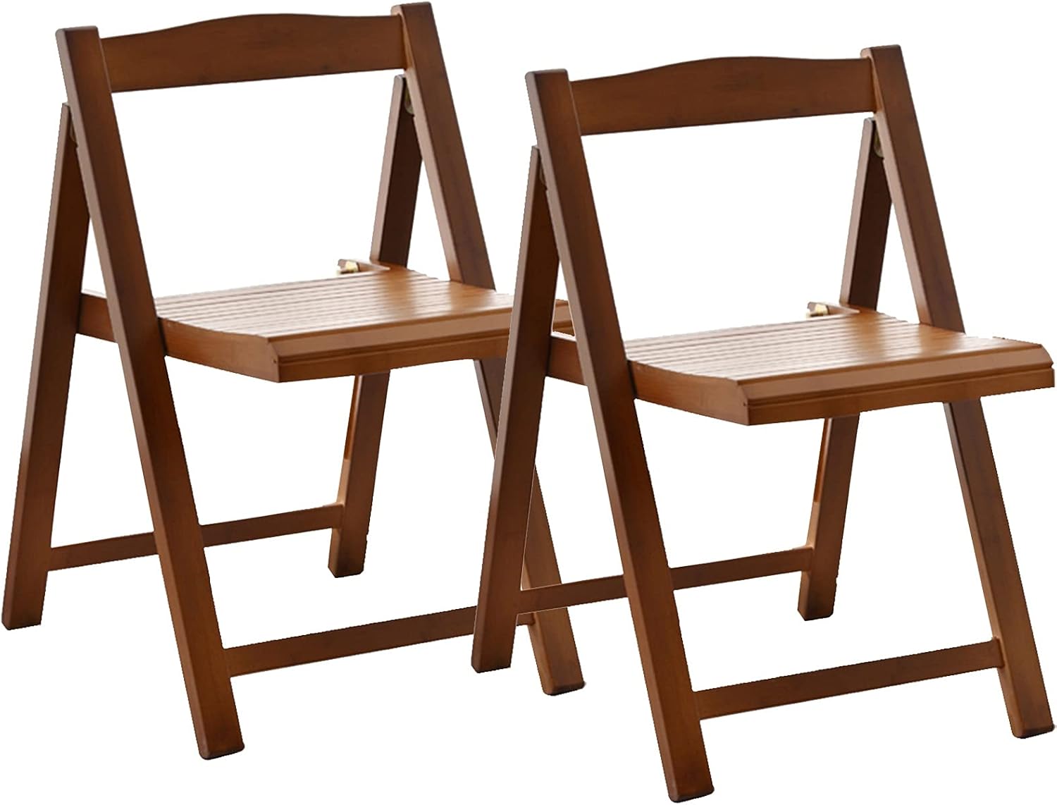 ZLL Silla plegable de bambú natural, restaurante, interior, exterior, silla plegable de terraza, con hebilla bloqueable, 2 piezas (color café)