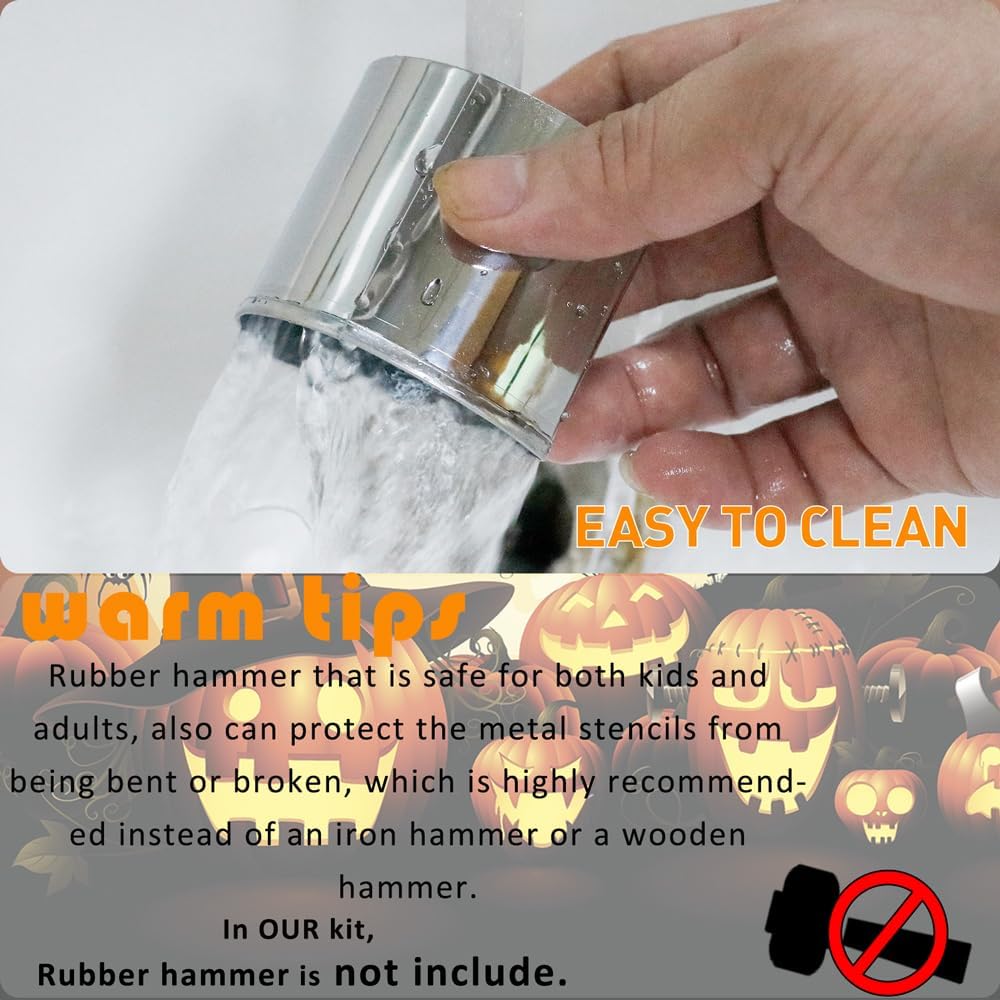 NWESTUN Kit de tallado de calabaza para Halloween, herramientas de tallado de calabaza para niños, seguro y fácil, juego de tallado de calabaza para