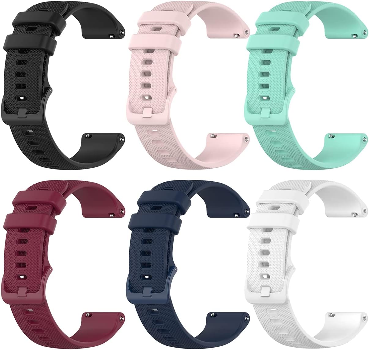 Paquete de 6 correas de repuesto para reloj inteligente Nerunsa P66, compatibles con Nerunsa, NiUFFiT, Popglory, Narcid, Ddidbi Smart Watch