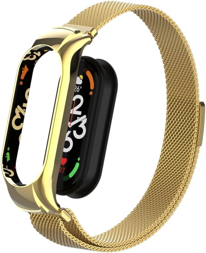 Banda magnética compatible con correa Xiaomi Mi Band 7, bandas de repuesto deportivas de malla metálica de acero inoxidable para Xiaomi Mi Band 7