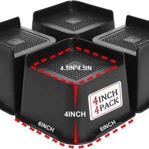 Ketofa Elevadores de cama resistentes de 4 pulgadas, elevadores de sofá para muebles con diseño antideslizante, material ABS duradero, elevadores de Ketofa Elevadores de cama resistentes de 4 pulgadas, elevadores de sofá para muebles con diseño antideslizante, material ABS duradero, elevadores de
