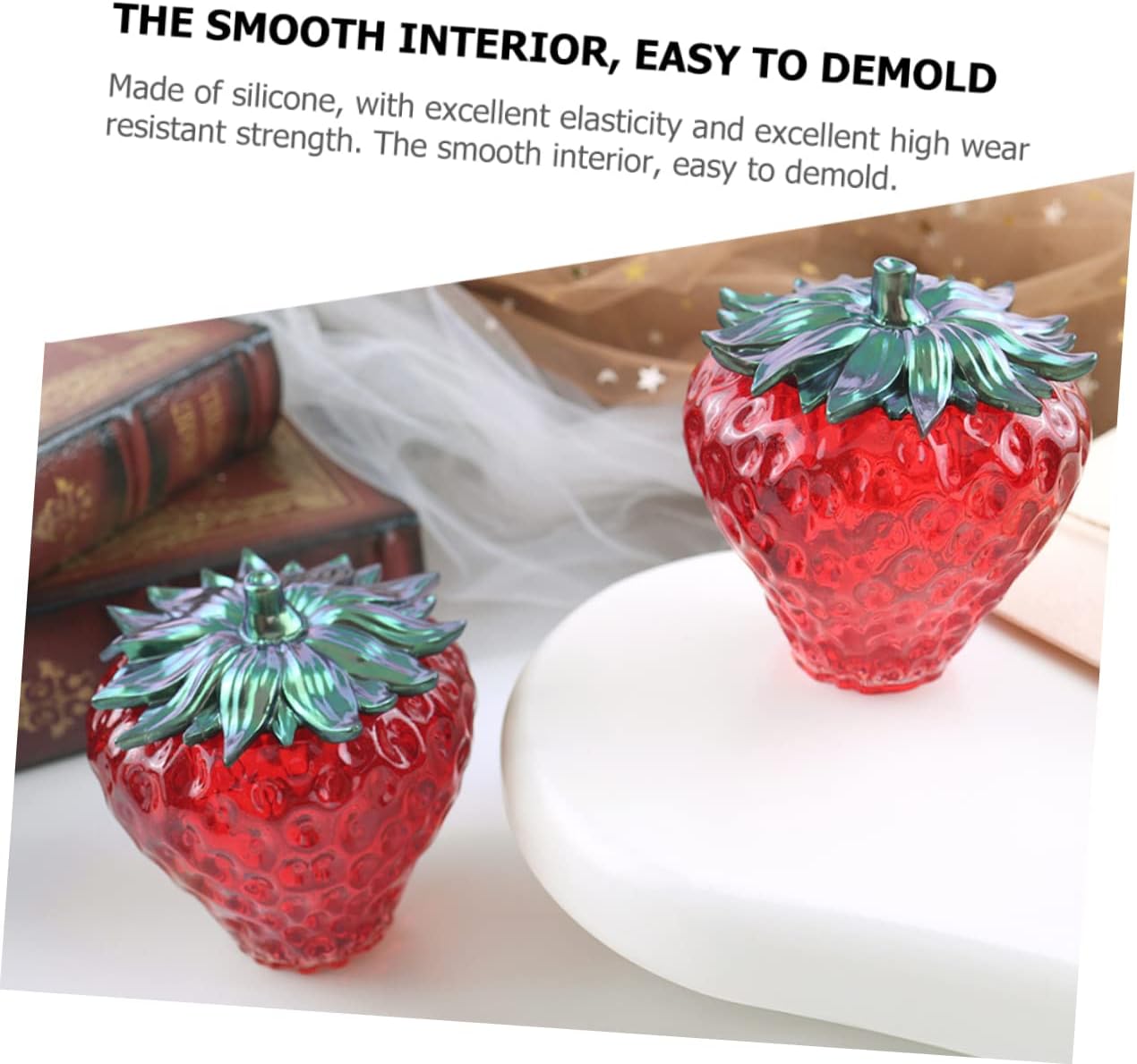 SEWACC 4 Sets Strawberry Storage Mold Fruit jar Mold Bottle Storage jar Silicone molding DIY Crafts Mold DIY Glasses Mold Fruit jar Holder Mold