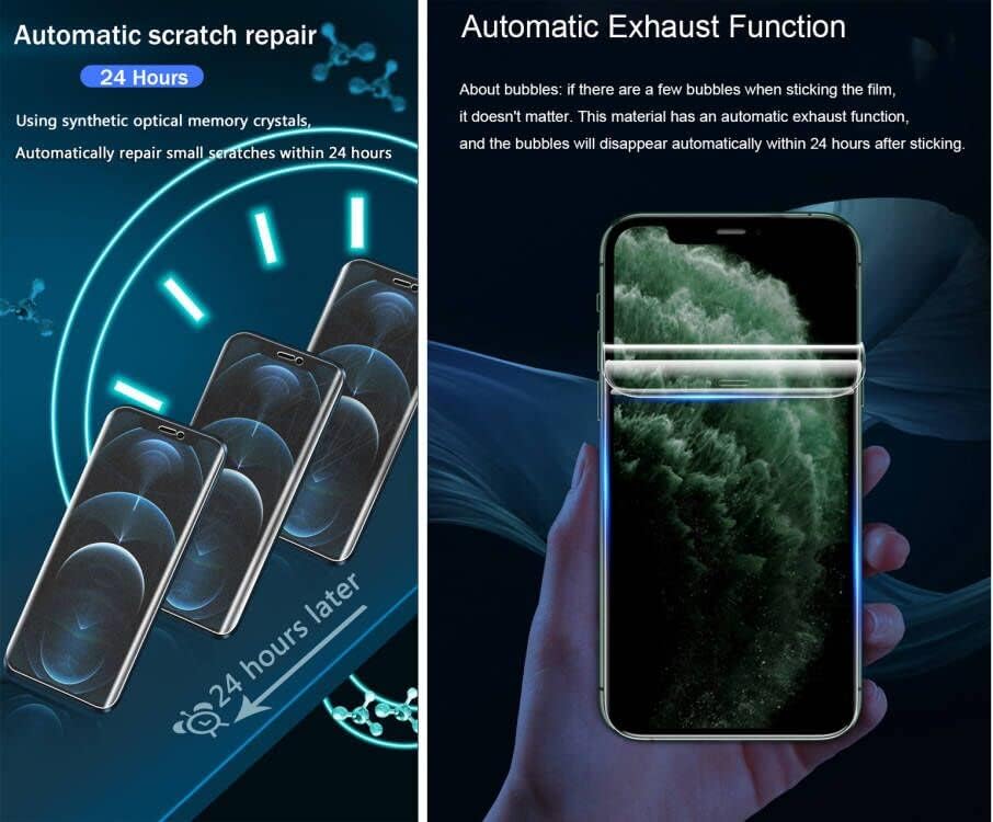 2 unids Protector de pantalla frontal para iPhone 11 Pro A2160 5.8 “2019 Flexible Matte Hydrogel Film TPU Desbloqueo de huellas dactilares