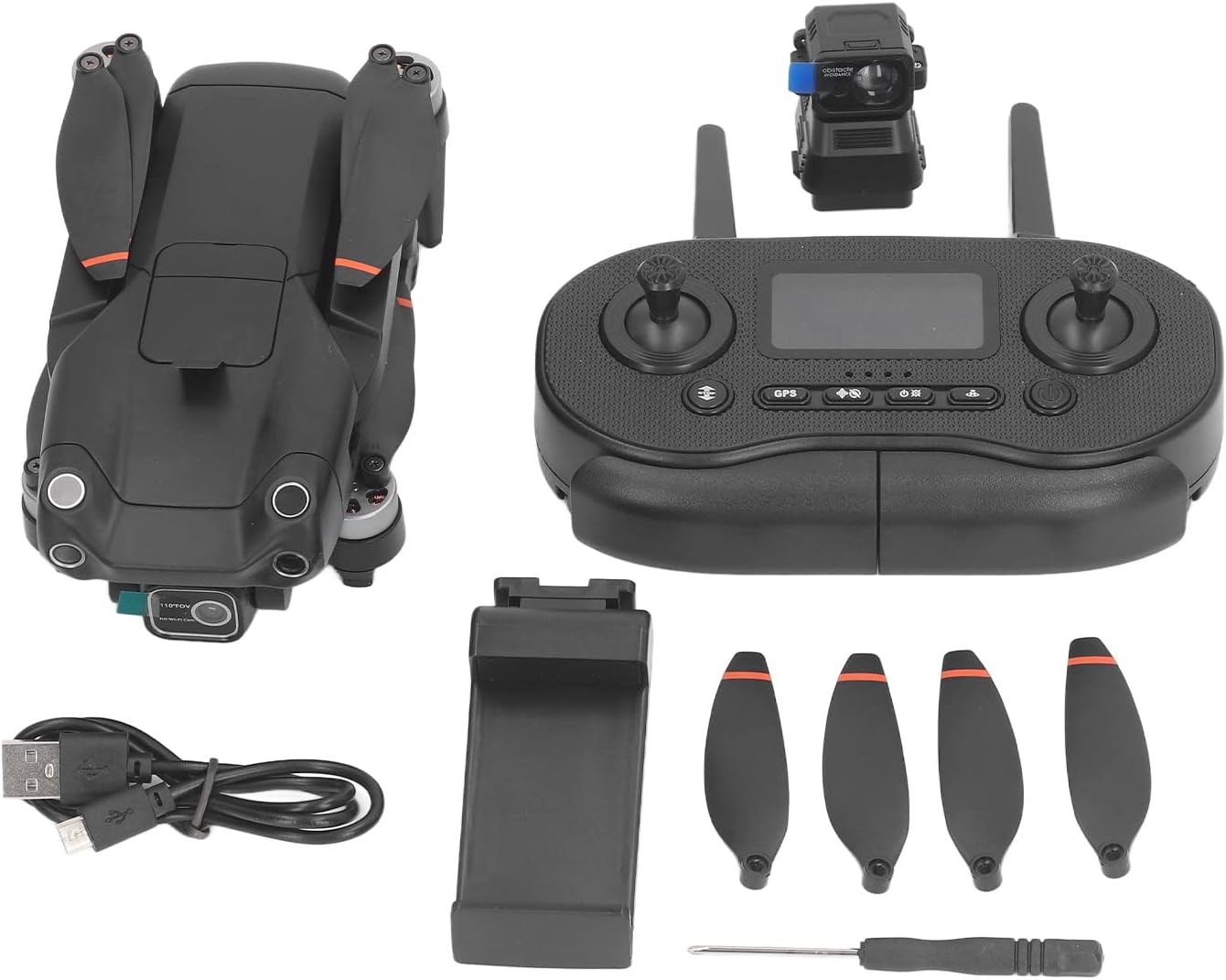 Cámara HD Video Drone Posicionamiento GPS Posicionamiento óptico Motor sin escobillas Fotografía Plegable Dron aéreo Plásticos y componentes
