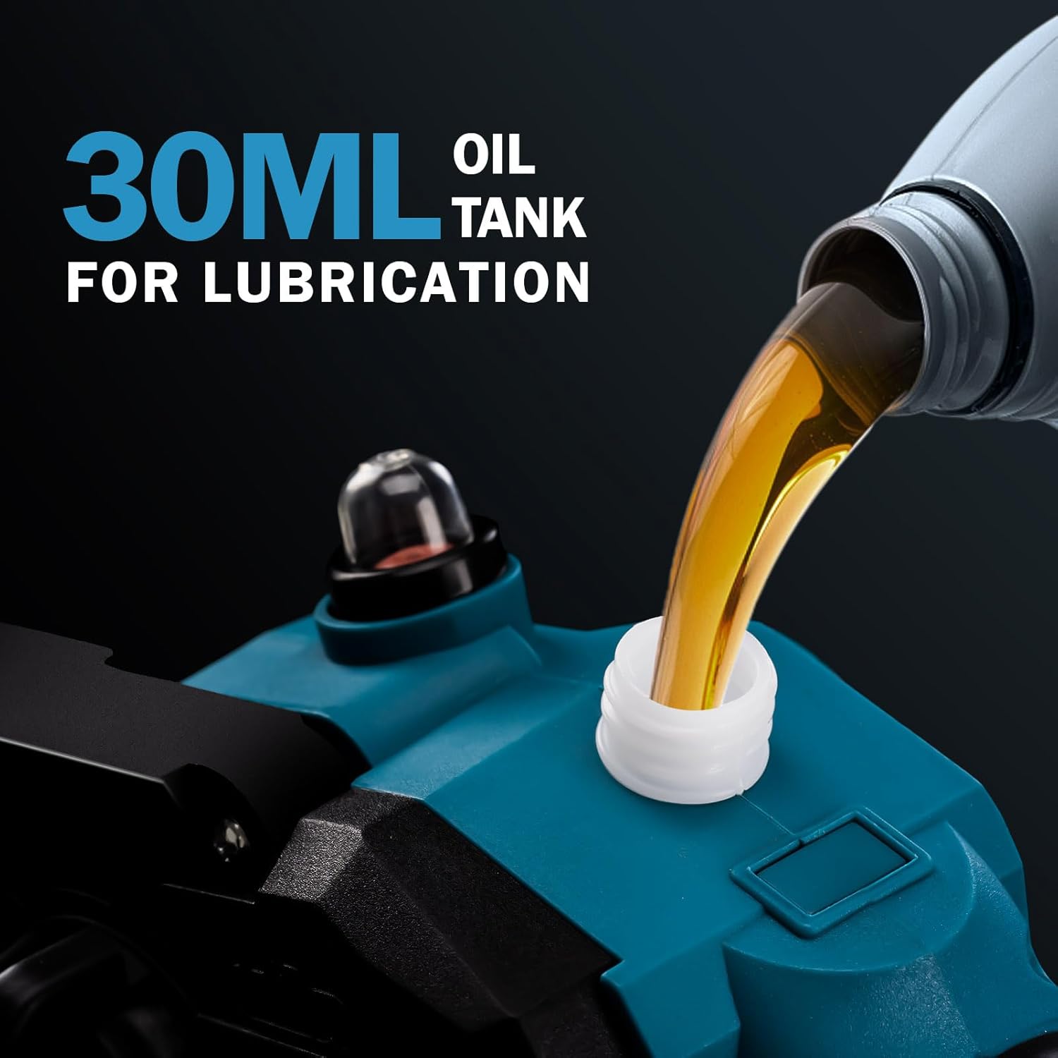 Mini motosierra inalámbrica compatible con batería Makita de 18 V, Huoeren sin escobillas de mano de 6 pulgadas con engrasador, 2 cadenas y lima de