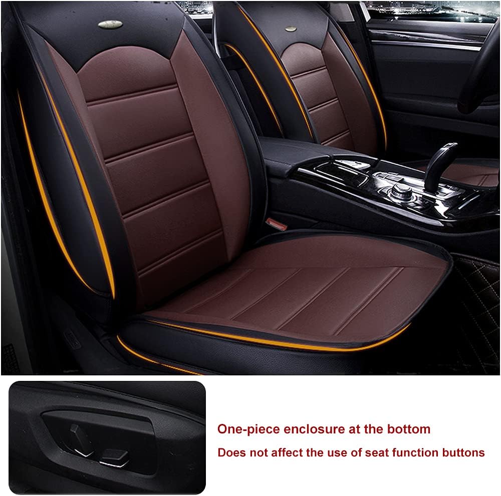 Fundas de asiento de automóvil para Volvo XC40, fundas de cojín de cuero sintético para 5 pasajeros, transpirables e impermeables, color negro café