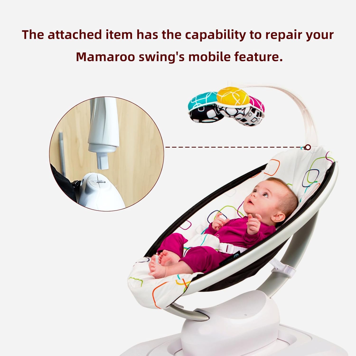 ARSUNOVO Reemplazo del conector móvil, accesorio de conversión de poste de juguete para 4moms Mamaroo’s Model 1037 Toy Stand