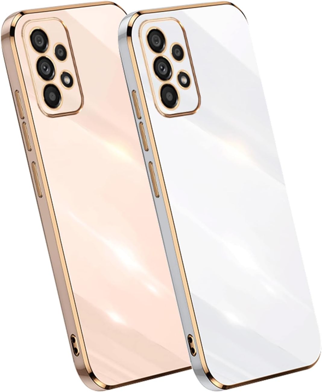 Paquete de 2 fundas de teléfono para Samsung Galaxy A52A52S, carcasa galvanizada de silicona TPU para Samsung A52A52S para hombres y mujeres, a