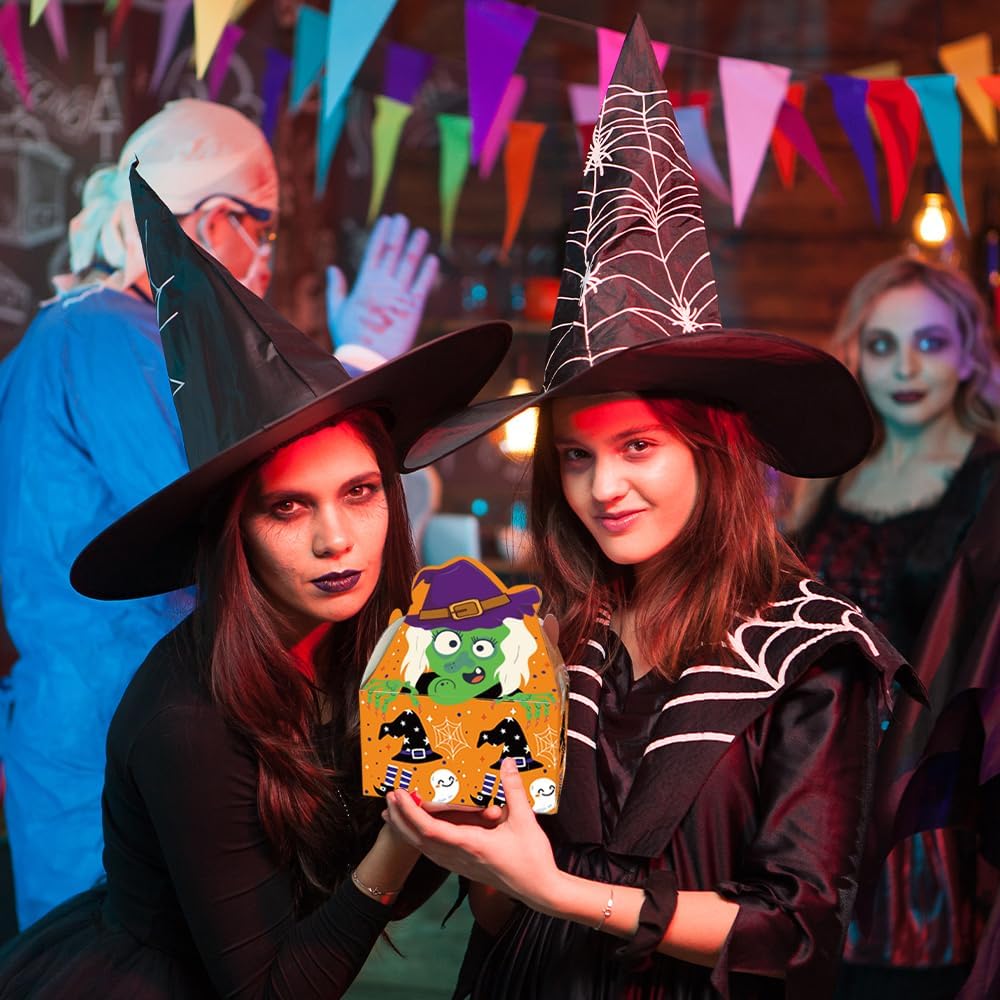 KiDEPOCH 24 cajas de cartón de Halloween, cajas de regalo divertidas para cajas de regalo de Halloween, características para dulces, aperitivos,