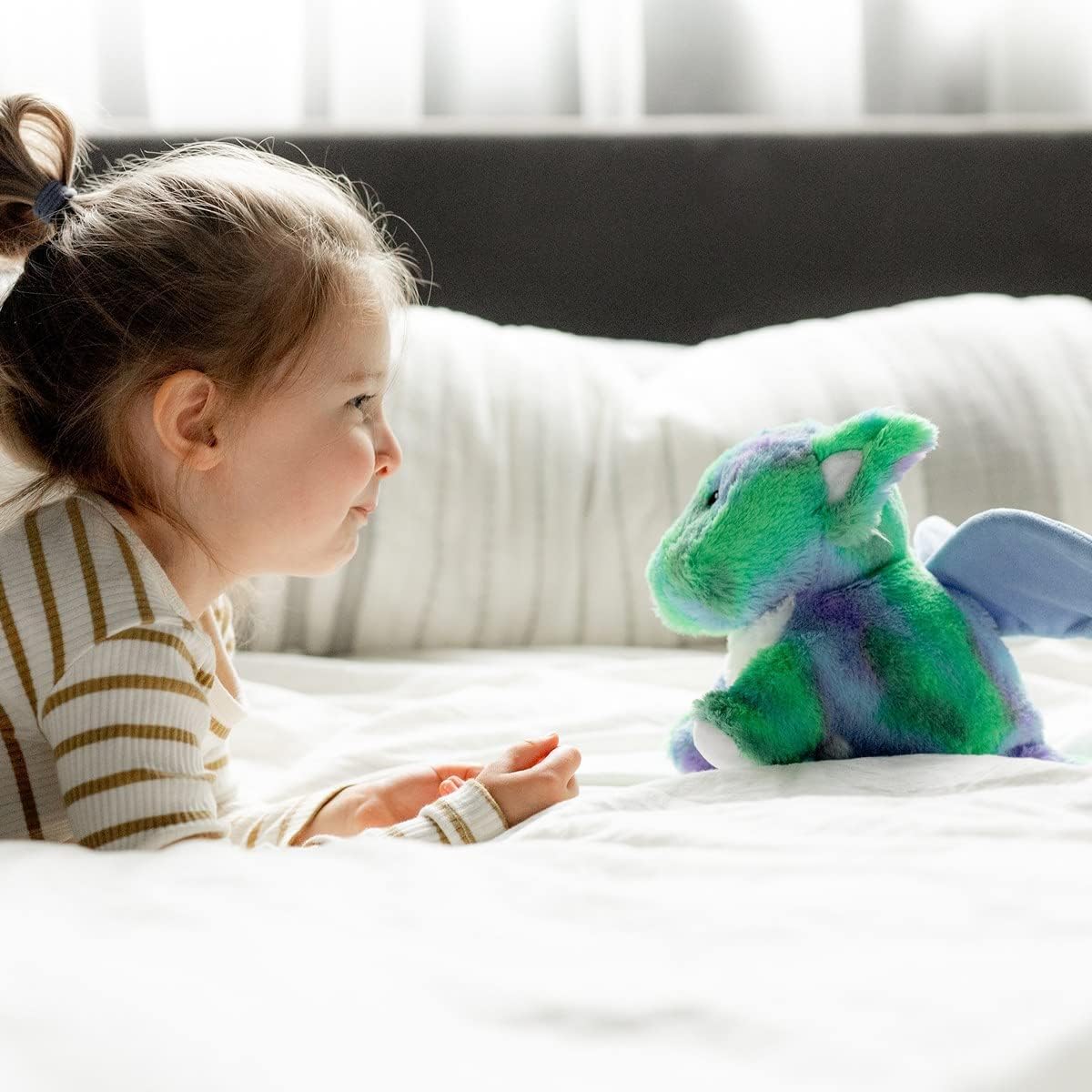 Warmies Baby Dragon – Peluche de peluche con peso calentable y refrigerable, reconfortante juguete de aromaterapia de lavanda, animales de peluche