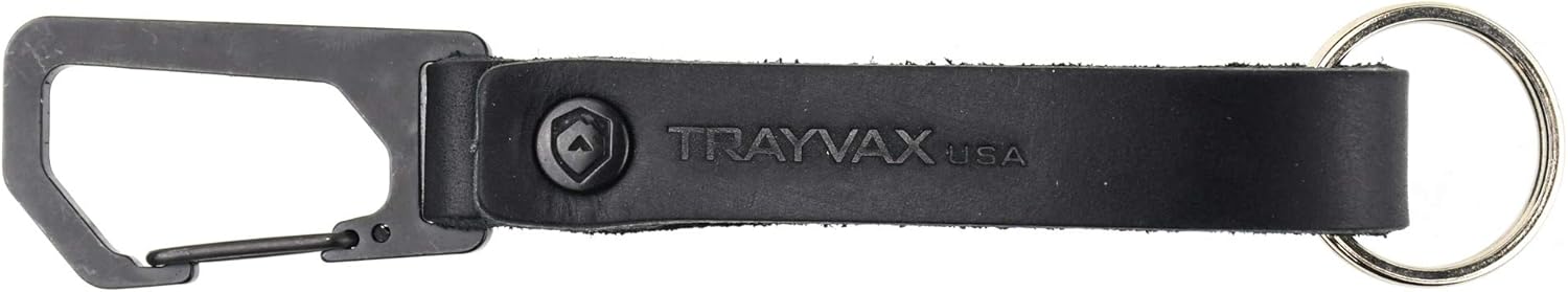 Trayvax Keyton Clip Mosquetón Llavero Acero Inoxidable, Negro, Metal Negro, Stealth Negro, Negro