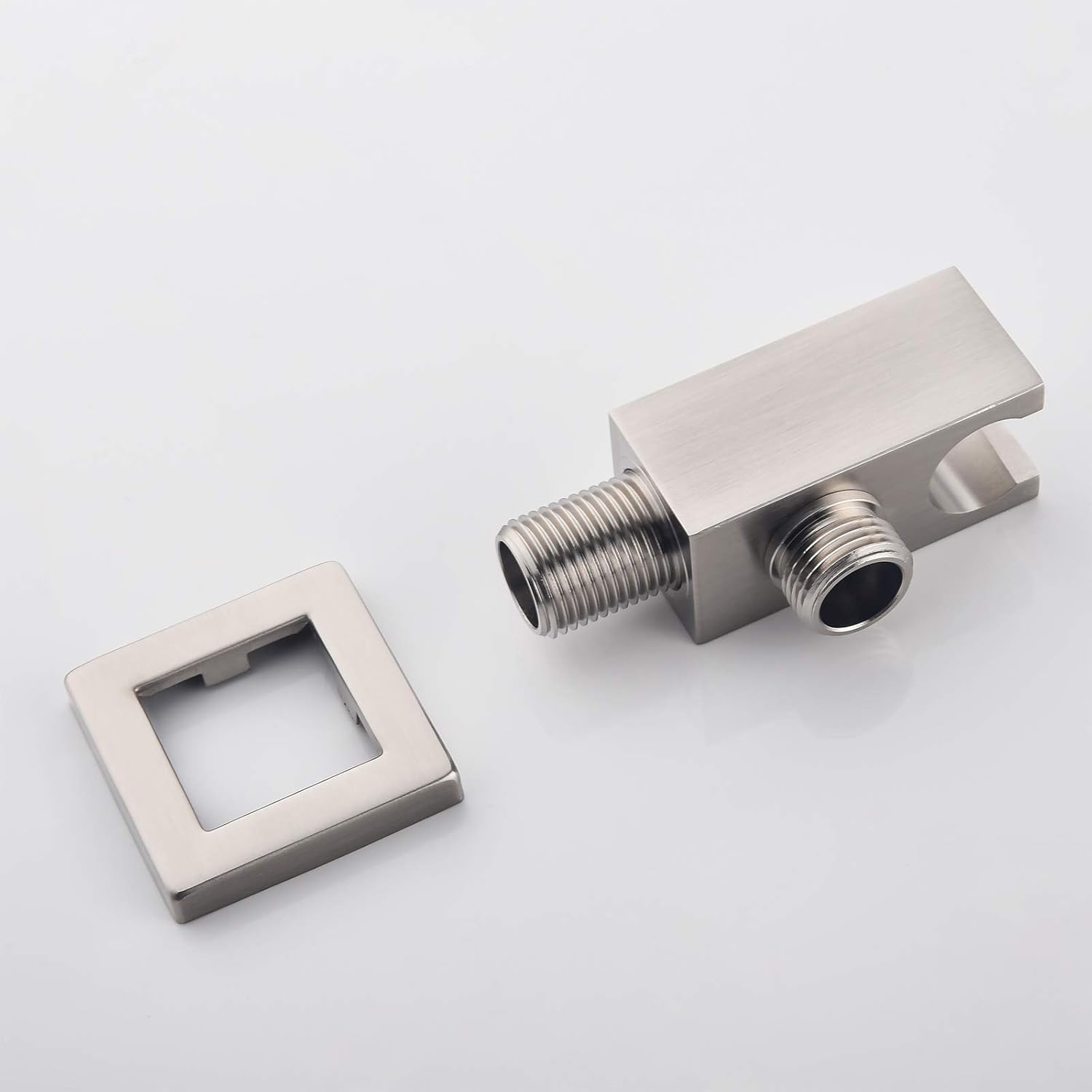 Keymark – Codo de suministro de pared con soporte de ducha de mano, conector de manguera de ducha cuadrado de latón de 12 pulgada, montaje en pared,
