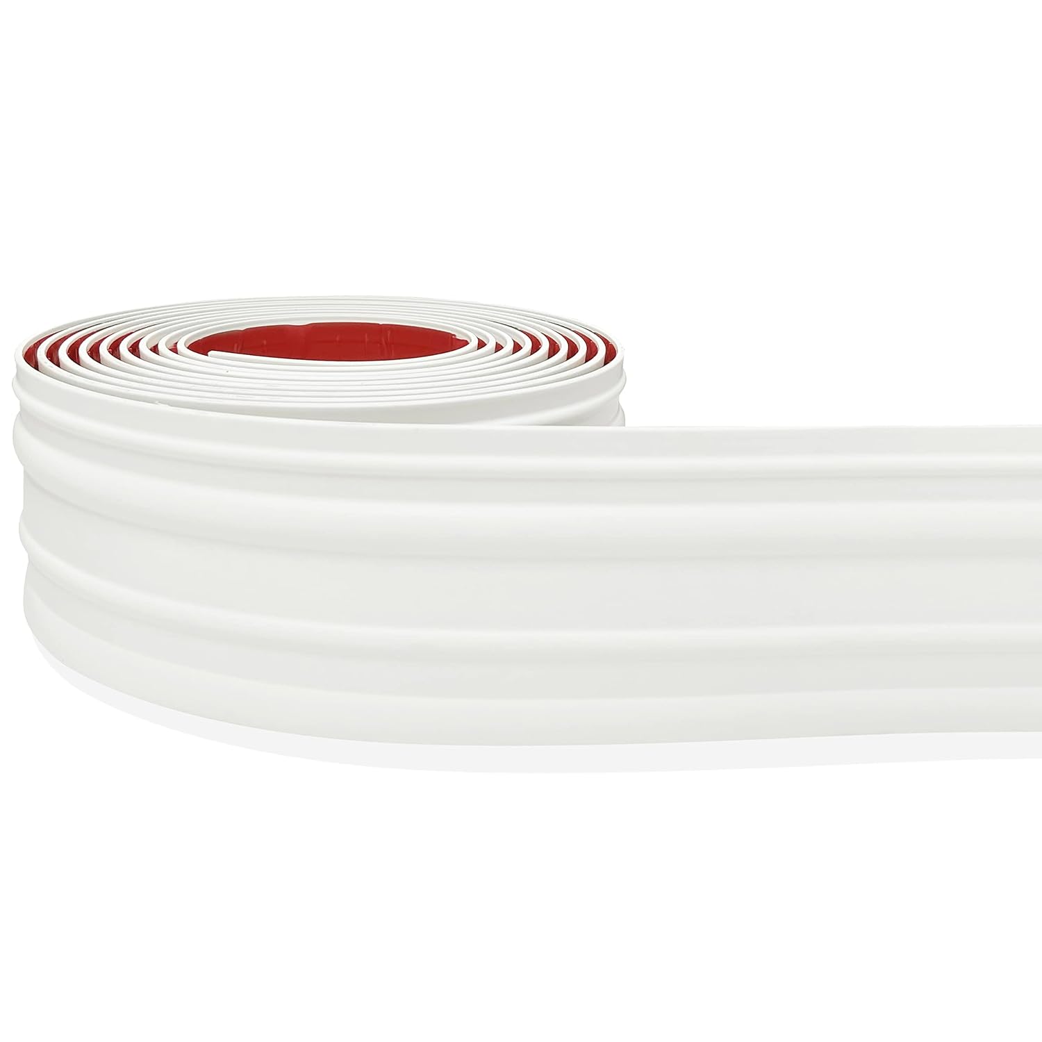 PRO FLEX Decoración de base de pared de vinilo blanco, ribete de 4 pulgadas x 20 pies con parte trasera adhesiva súper fuerte para despegar y pegar,