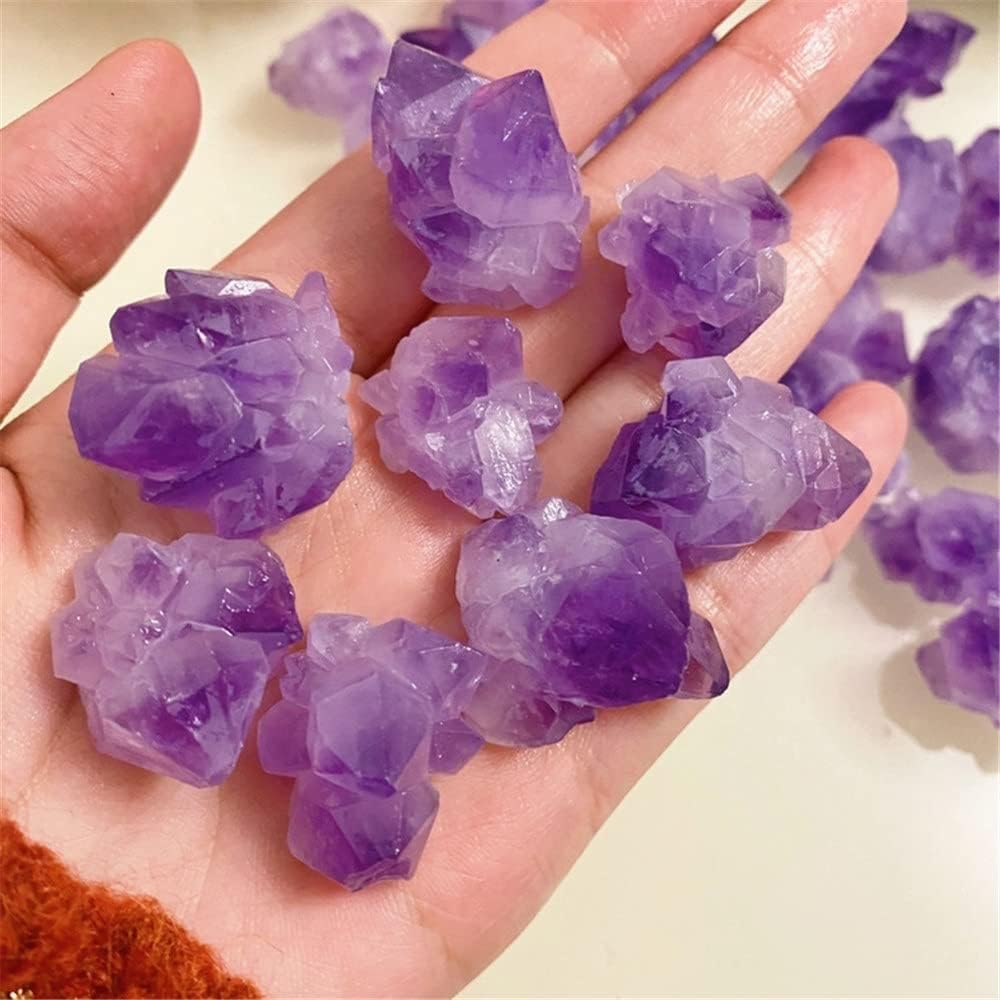 WGPHD Meditation Home – Piedras curativas naturales de cuarzo de amatista cruda natural en racimo de piedras curativas para decoración del hogar,