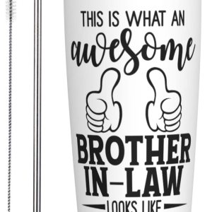 This Is What An Awesome Brother in Law Looks Like, regalos de Navidad para hombres y él, divertida taza de café al vacío, taza de viaje aislada con This Is What An Awesome Brother in Law Looks Like, regalos de Navidad para hombres y él, divertida taza de café al vacío, taza de viaje aislada con