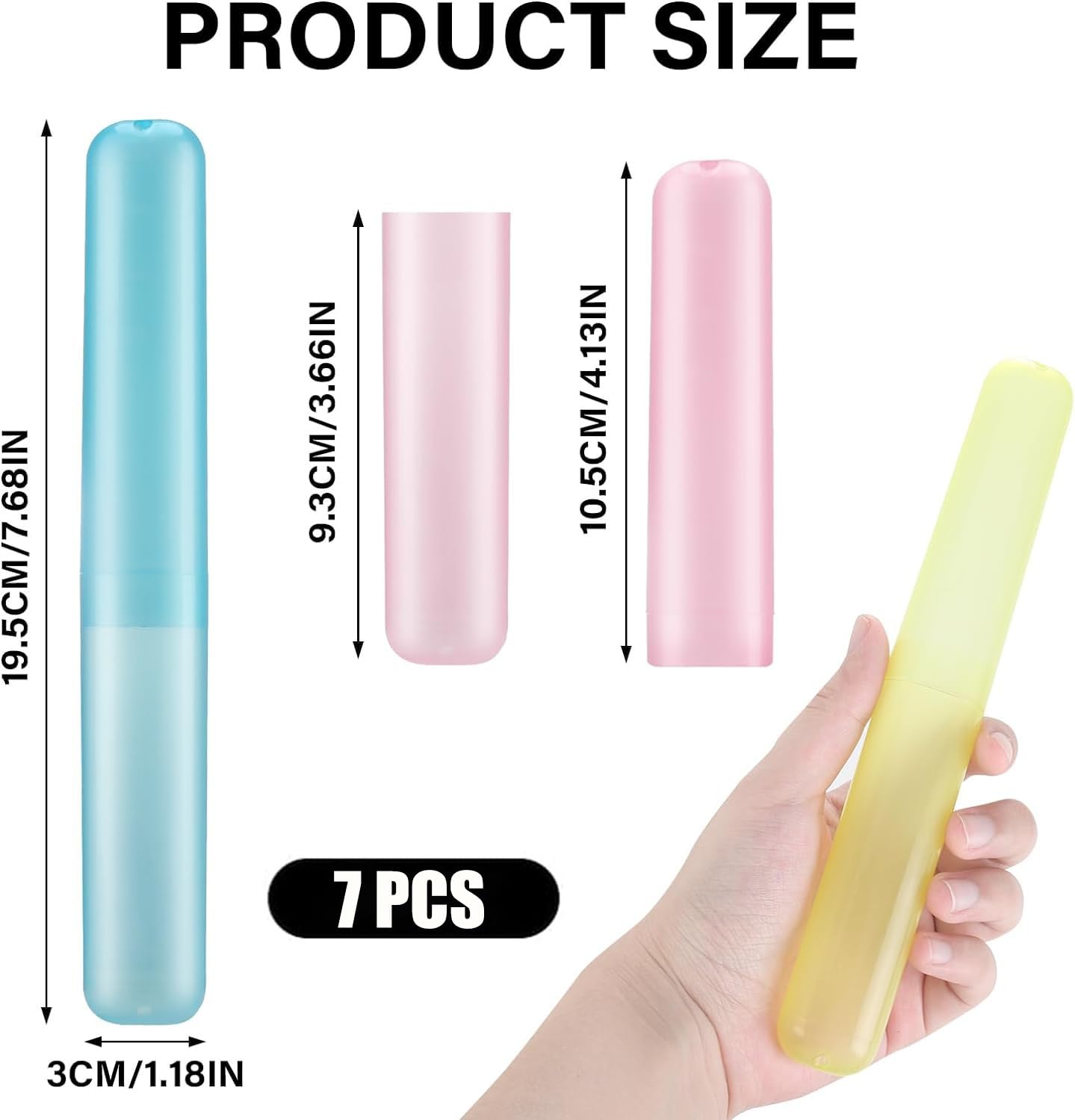 7 piezas fundas para cepillos de dientes de viaje portátil cubierta de cepillo de dientes de plástico titulares de cepillo de dientes protector de