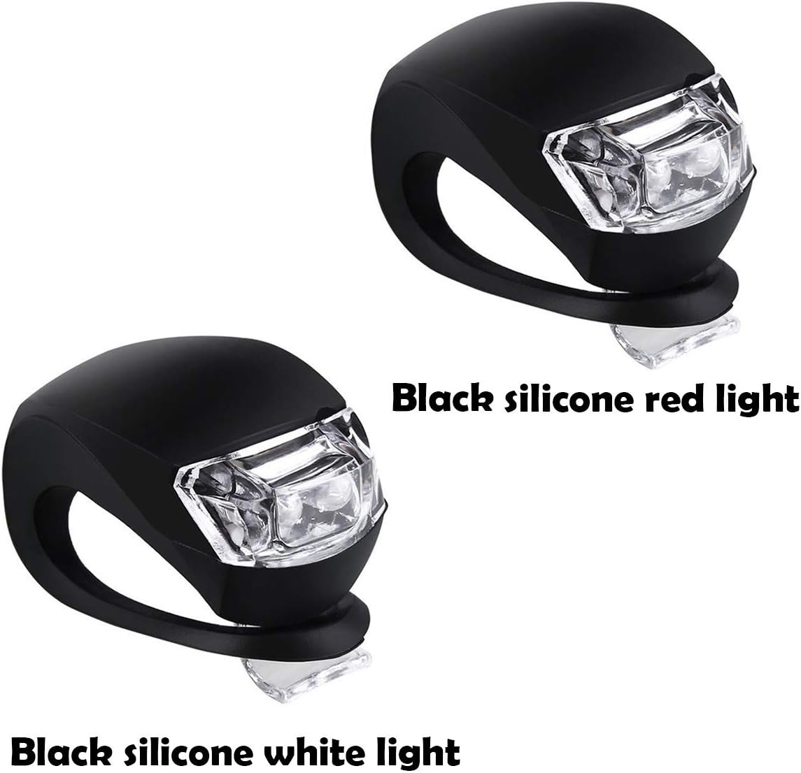 Juego de luces LED de silicona delanteras y traseras para bicicleta, faros delanteros y traseros, impermeables y de seguridad para carretera, luces