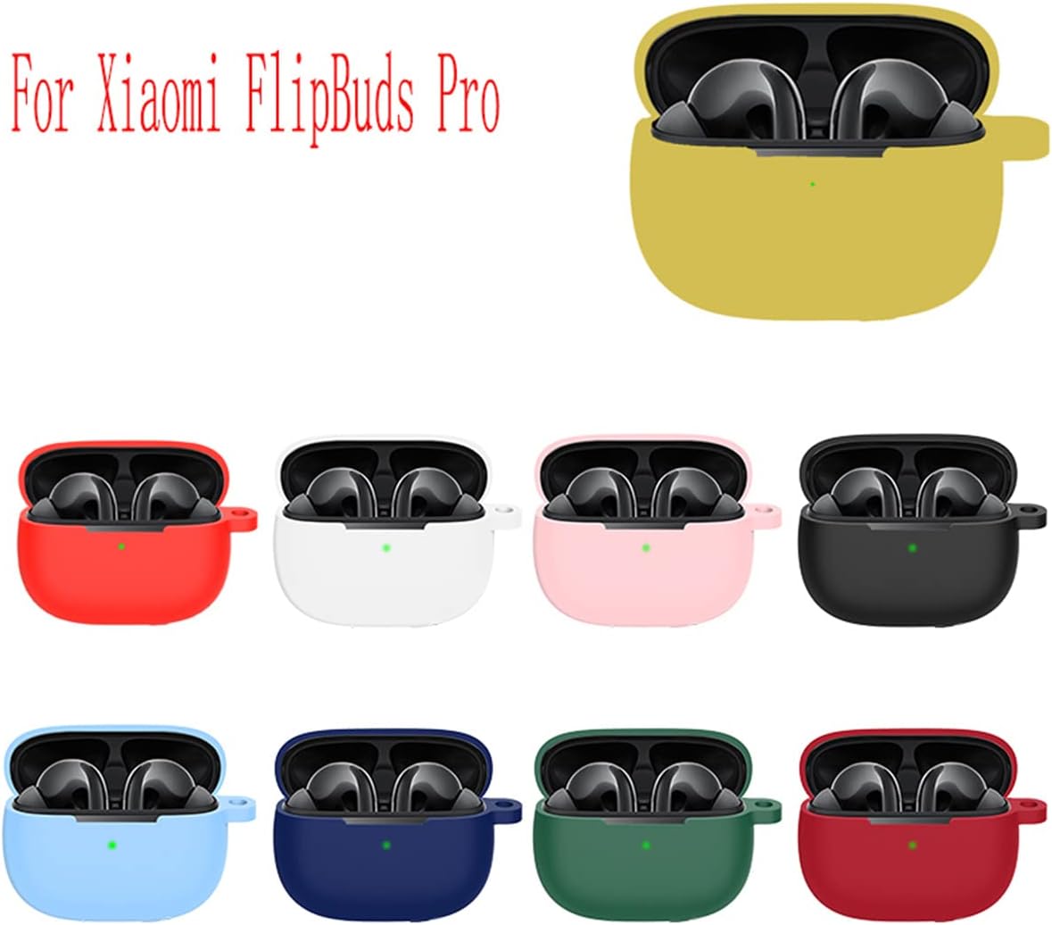 Funda de silicona suave para Xiaomi FlipBuds Pro, funda absorbente de golpes, accesorios con llavero para hombres, adolescentes, niños, niñas,