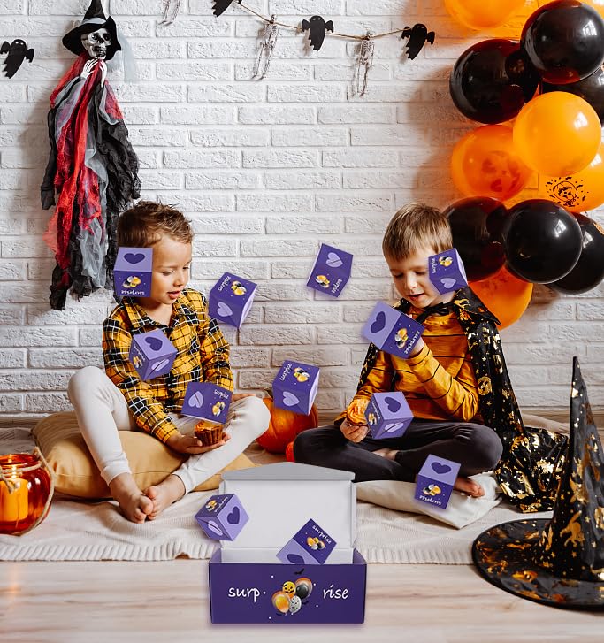 Caja de regalo sorpresa de Halloween, explosión de dinero, caja de regalo morada, caja de regalo sorpresa de Halloween, caja de broma de Halloween,
