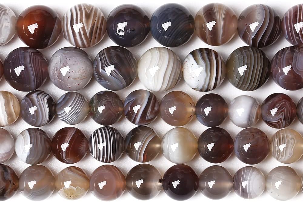 46 cuentas AAA de ágata Sardonyx natural de Botswana de 0.315 in para la fabricación de joyas, piedra energética de cristal curativo, para hacer