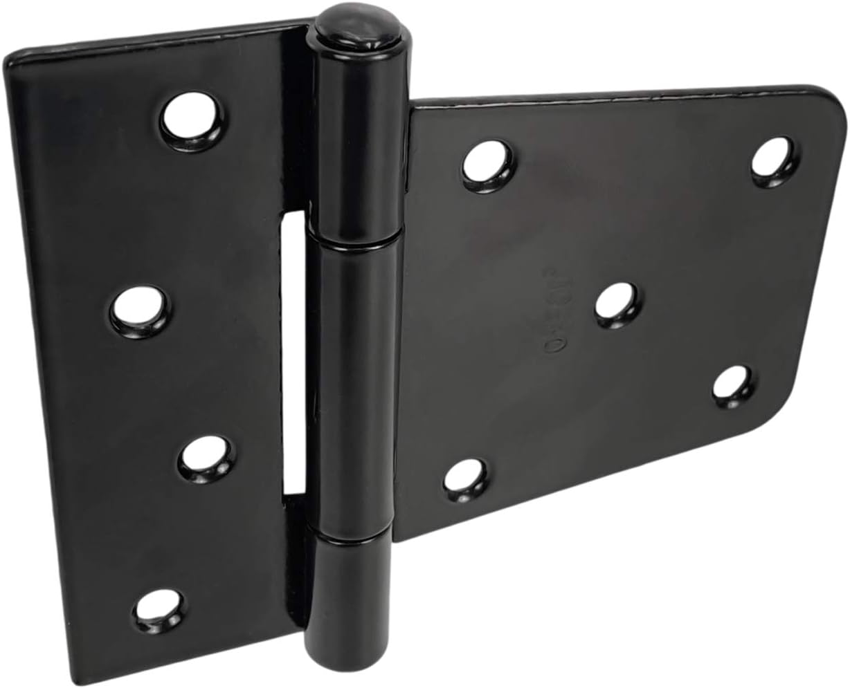 Bisagras de cobertizo de puerta negras de 3.5 pulgadas, bisagras cuadradas de granero, bisagras de puerta resistentes, herrajes forjados, hierro