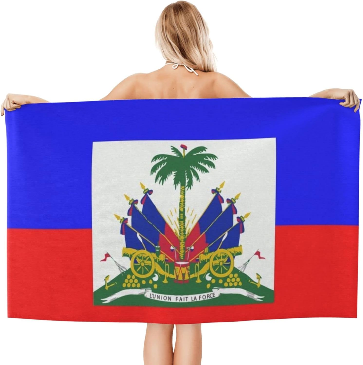 Toallas de baño de lujo de 32 x 52 pulgadas con bandera haitiana, súper suaves, altamente absorbentes, de secado rápido, para baño, ducha, gimnasio,