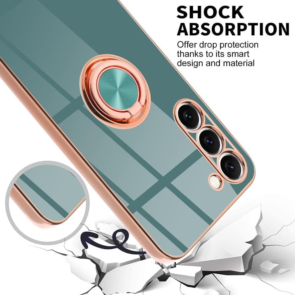 MOWIME Funda diseñada para Samsung Galaxy S23 Plus 5G, cubierta protectora delgada y flexible con soporte de anillo de teléfono integrado con