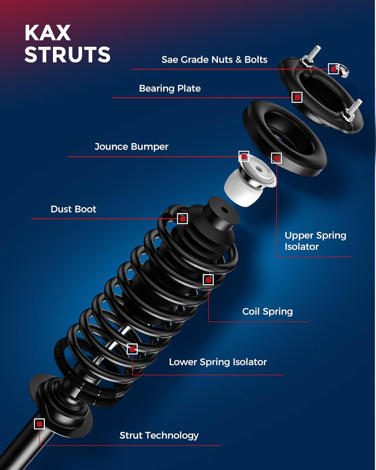 2 amortiguadores SIZZER Front Struts para xB 2004-2006 172245