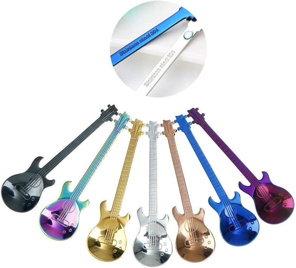 COMIART – Cucharas de café, cucharaditas, cuchara de hielo de postre, cuchara de azúcar, utilizada para mezclar mezclas, cuchara de guitarra de