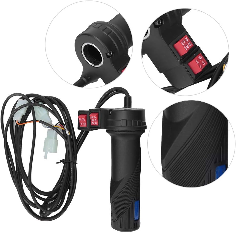 Empuñadura de acelerador de bicicleta eléctrica con control de 3 velocidades, agarre de acelerador universal para bicicleta eléctrica