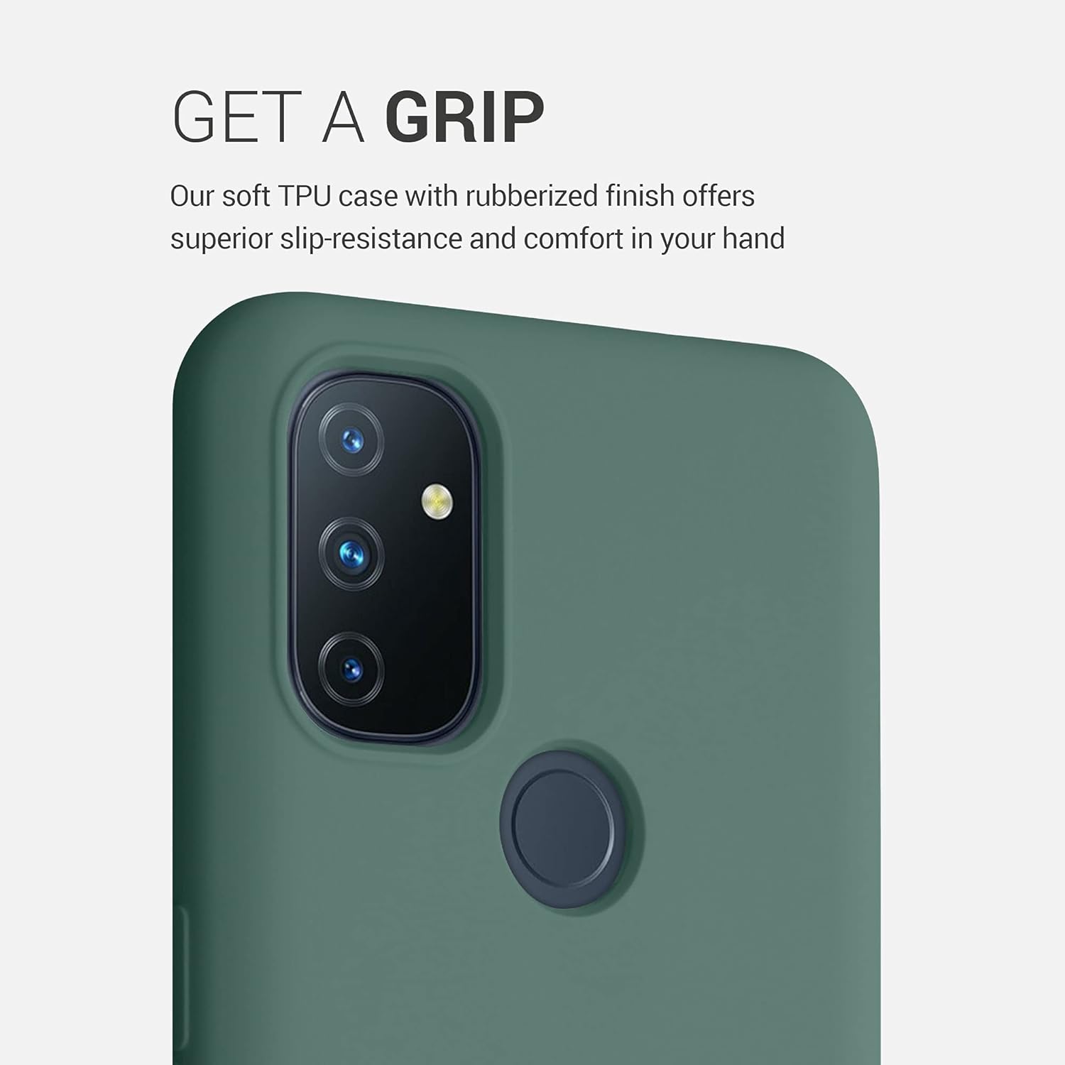 kwmobile Funda compatible con OnePlus Nord N100 – Funda de silicona TPU con acabado suave – Verde bosque
