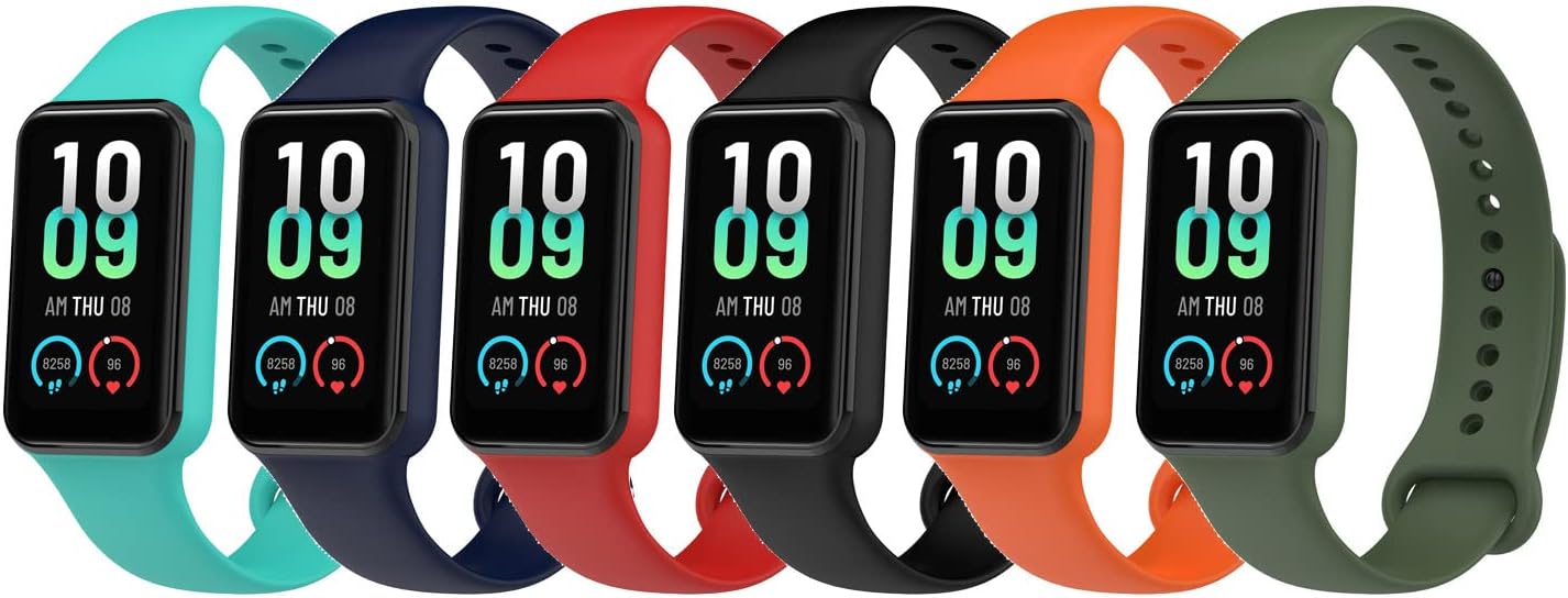 Chofit Bandas compatibles con Amazfit Band 7, correa deportiva de TPU suave, correa de repuesto Amazfit 7 Smartwatch para mujeres y hombres, paquete