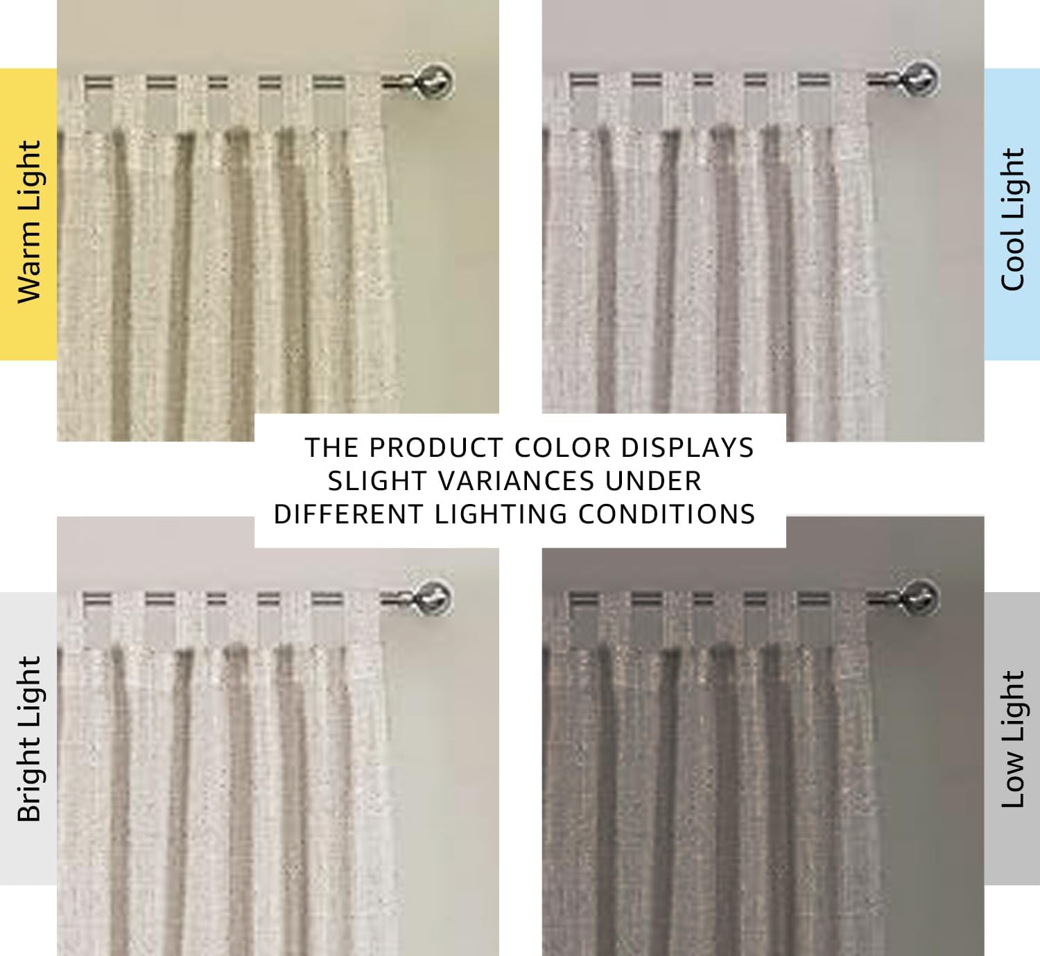 Cortinas de lino para sala de estar, decoración para el hogar, con pestaña superior, privacidad añadida, ahorro de energía, filtro de luz,